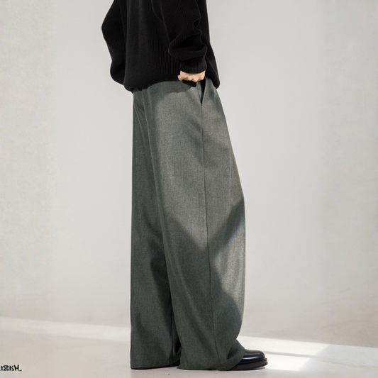 Cross Pleat Wide Leg Dress Pants [DLN019]