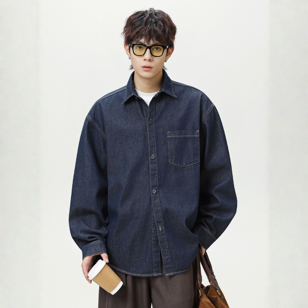 Retro Washed Denim Loose Shirt [DLN020]