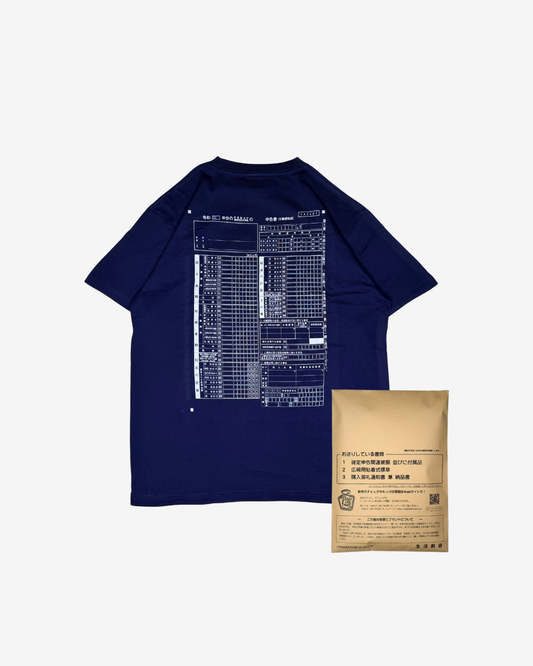 確定申告 第三表「Cash Flow」グラフィックTシャツ ネイビー｜DAILY LIFE NOIZE