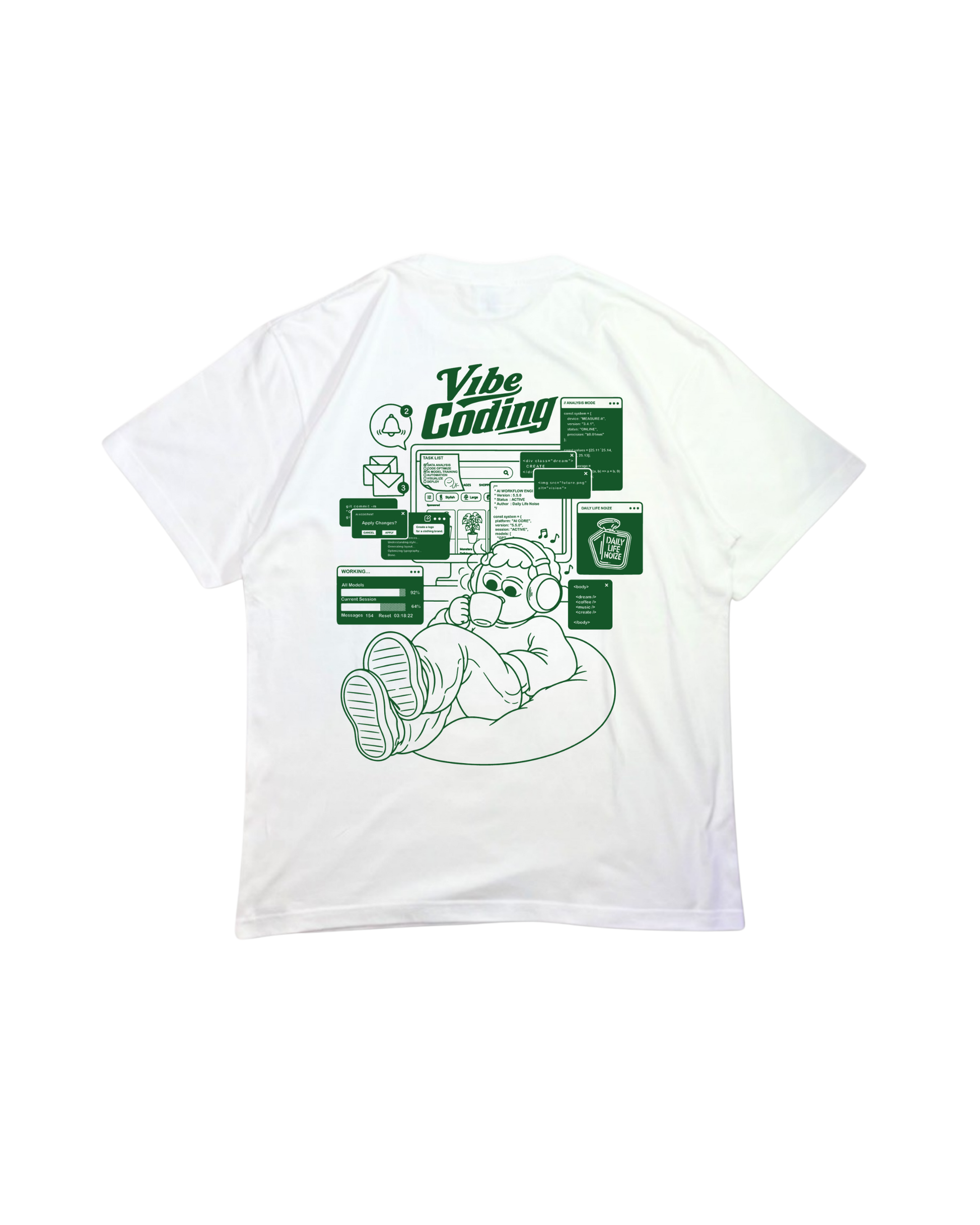 Vibe Coding Tシャツ 白背景｜DAILY LIFE NOIZE