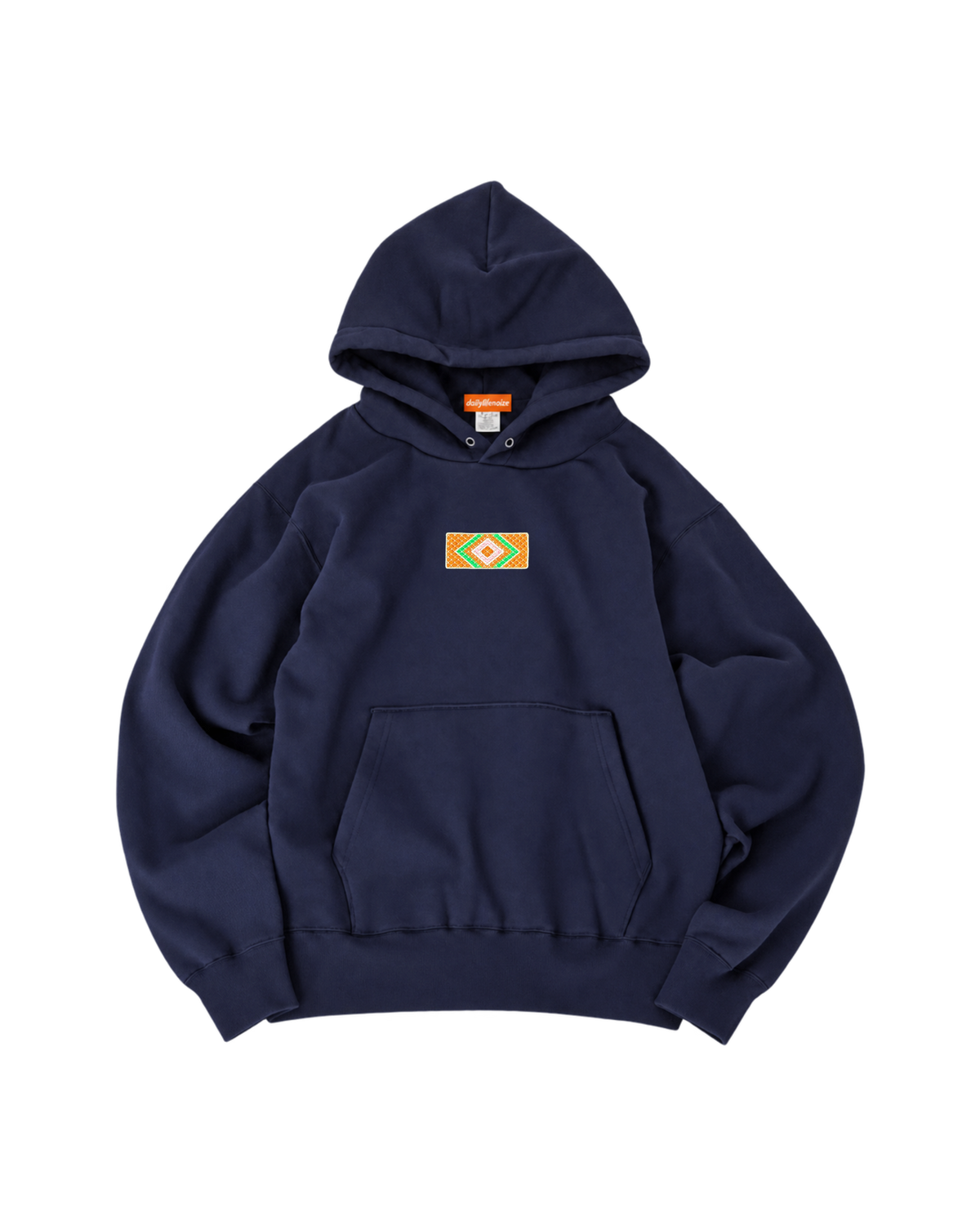 Retro Mat ボックスロゴパーカー ネイビー 正面｜DAILY LIFE NOIZE