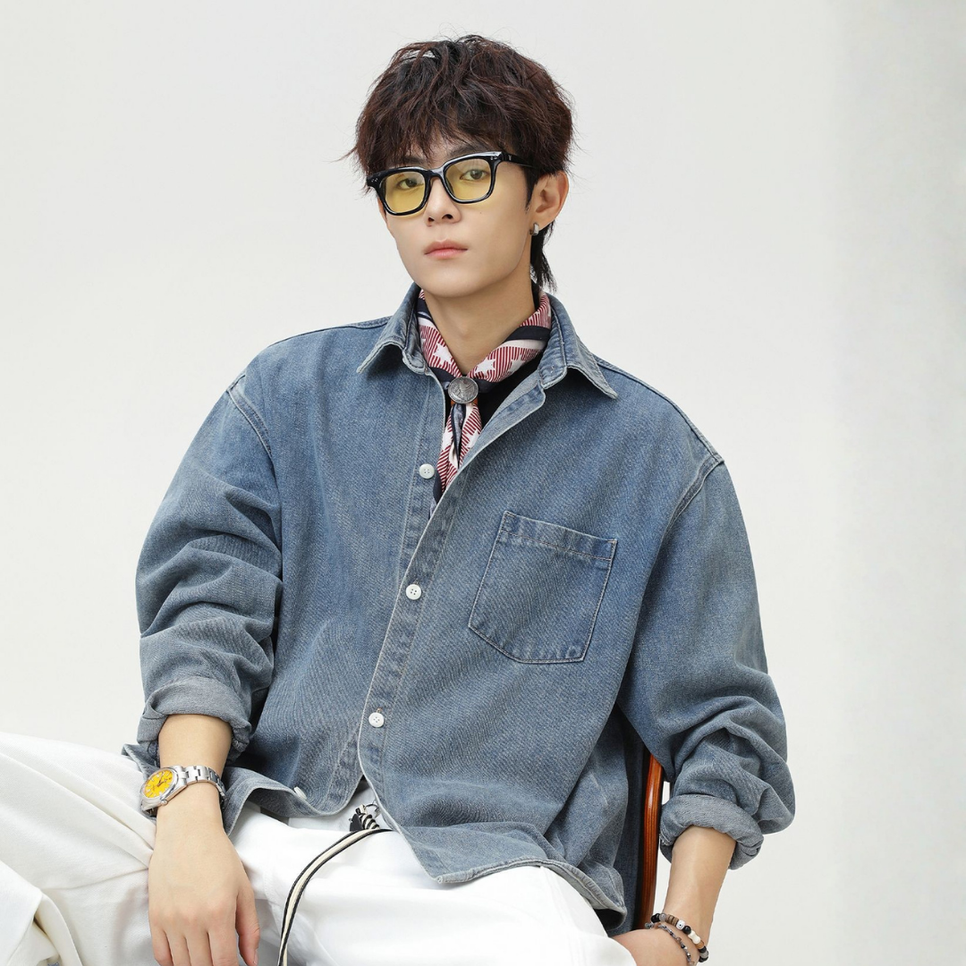 Retro Washed Denim Loose Shirt [DLN020]