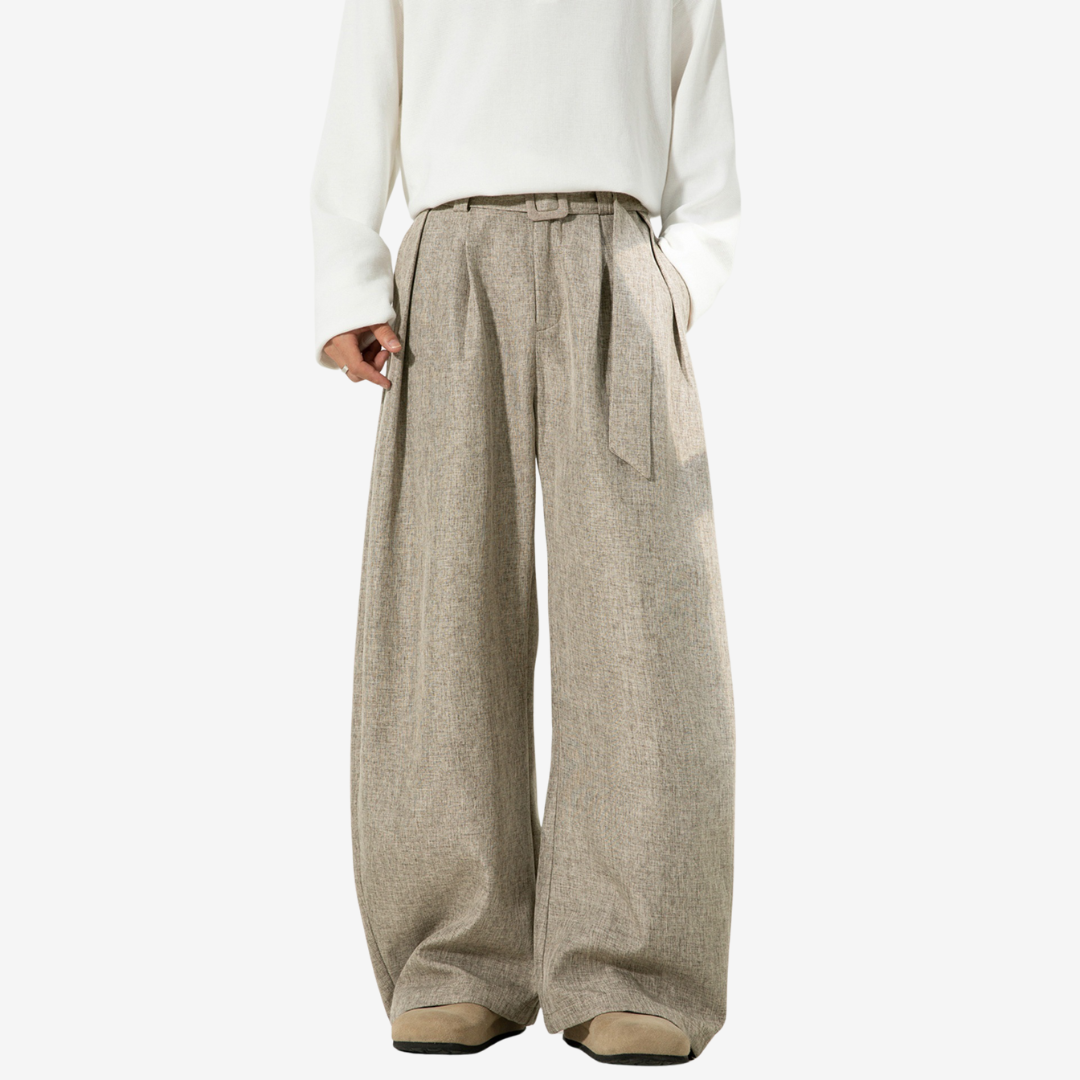 Curve Wide Belt Pants [DLN017]