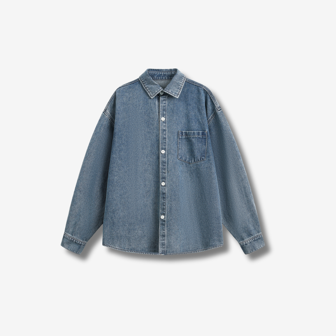 Retro Washed Denim Loose Shirt [DLN020]