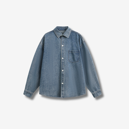 Retro Washed Denim Loose Shirt [DLN020]