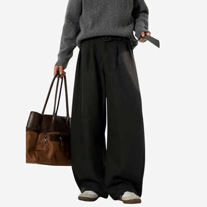 Curve Wide Belt Pants [DLN017]