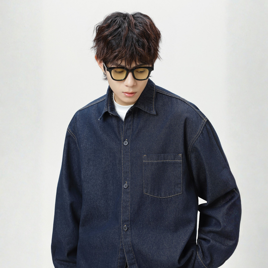 Retro Washed Denim Loose Shirt [DLN020]