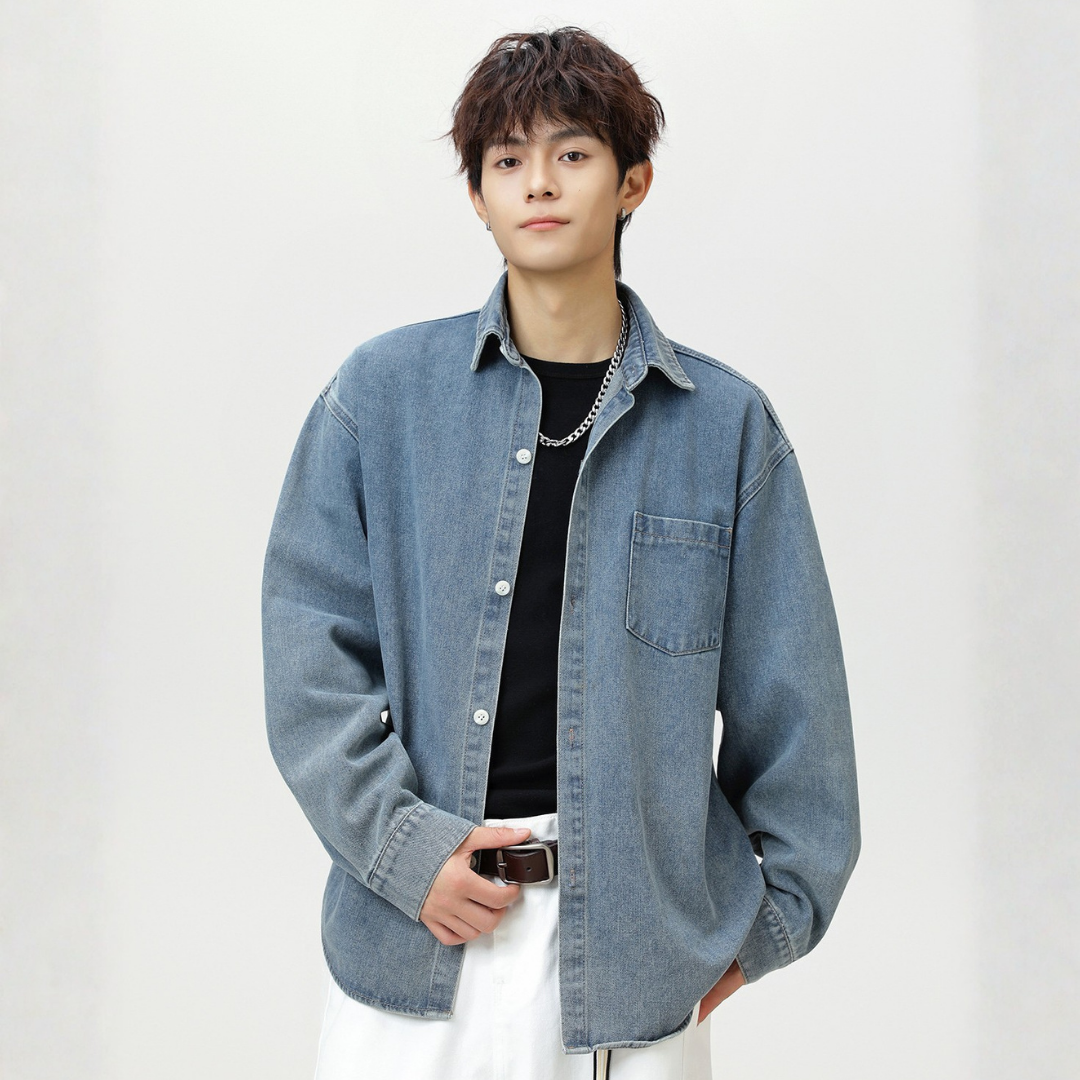 Retro Washed Denim Loose Shirt [DLN020]