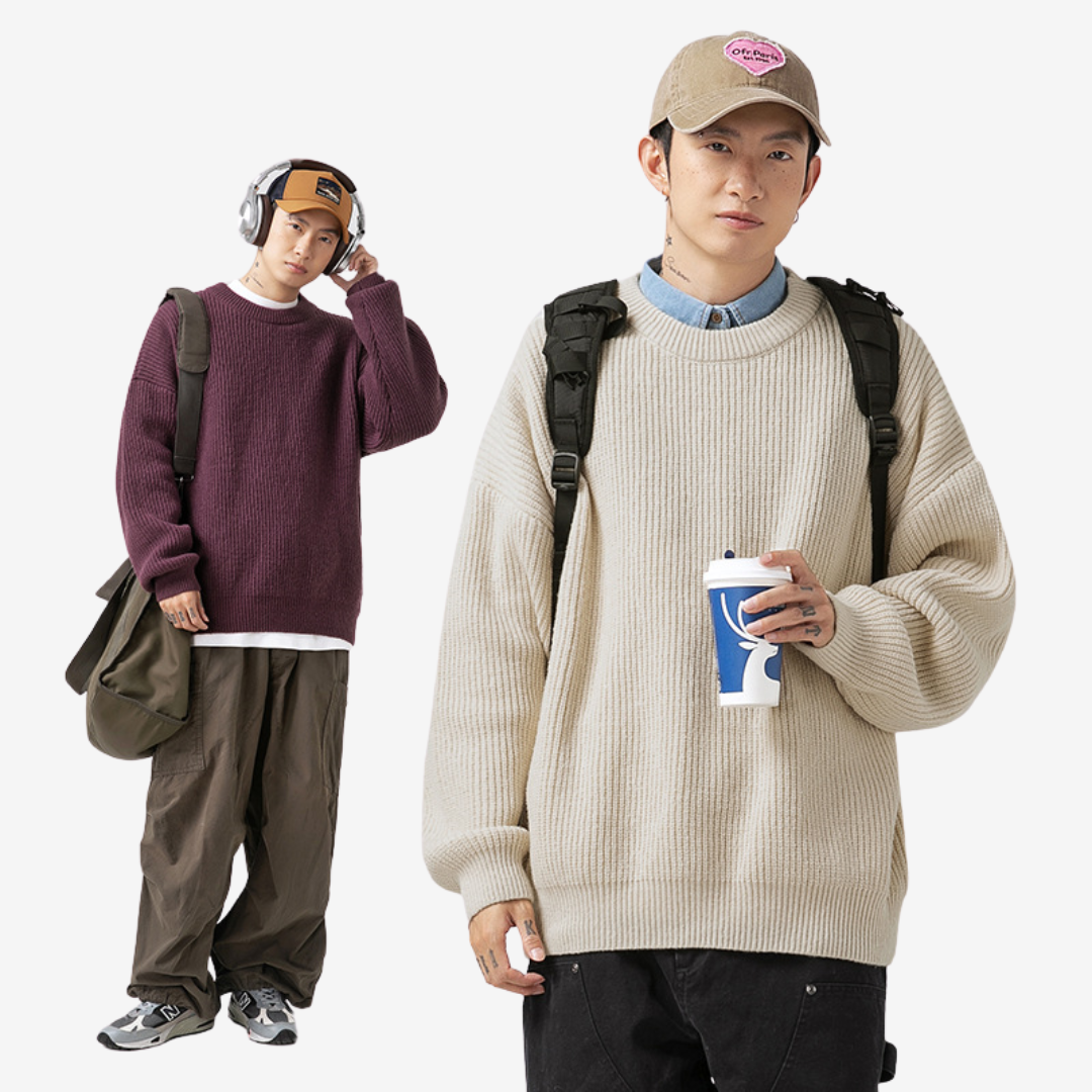 Chunky Rib Knit Oversize Sweater [DLN009]