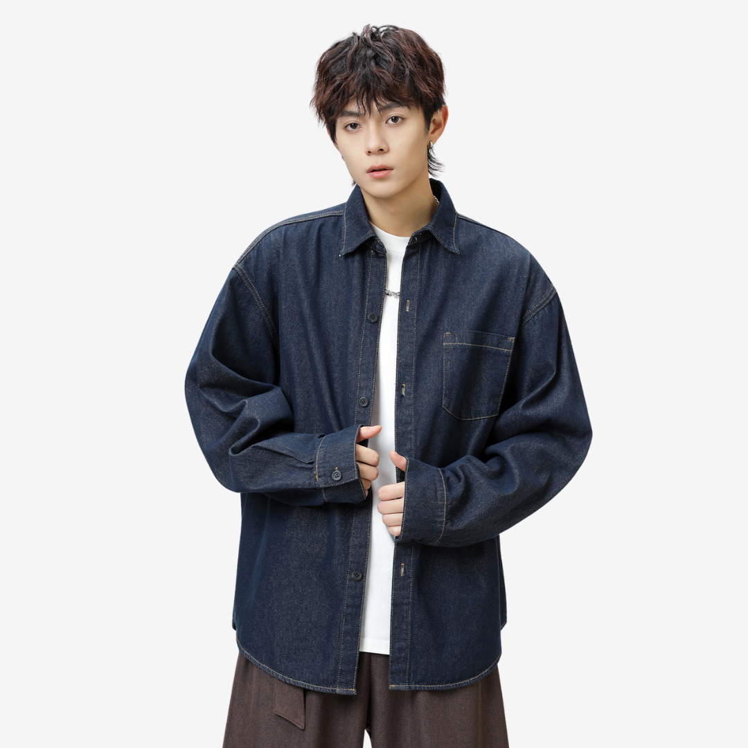 Retro Washed Denim Loose Shirt [DLN020]