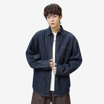 Retro Washed Denim Loose Shirt [DLN020]
