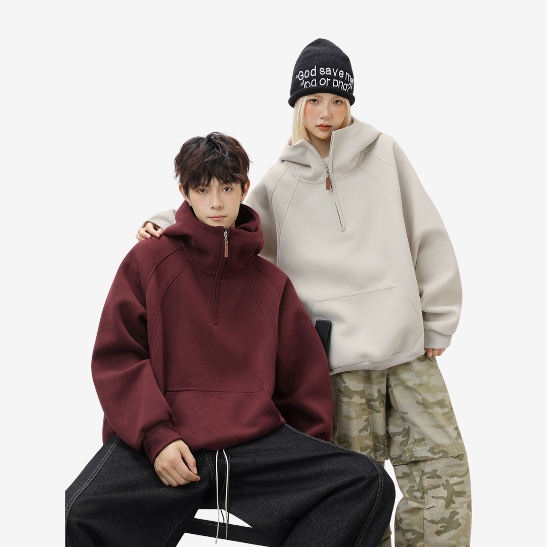 Half-Neck 3D Line Hoodie [DLN018]