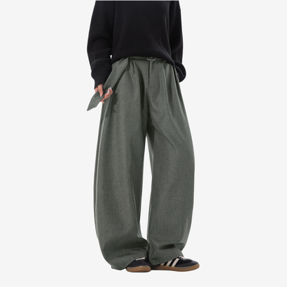 Curve Wide Belt Pants [DLN017]