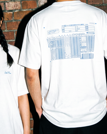 青色申告 Tシャツ「Cash Flow」Blue バックプリント｜DAILY LIFE NOIZE
