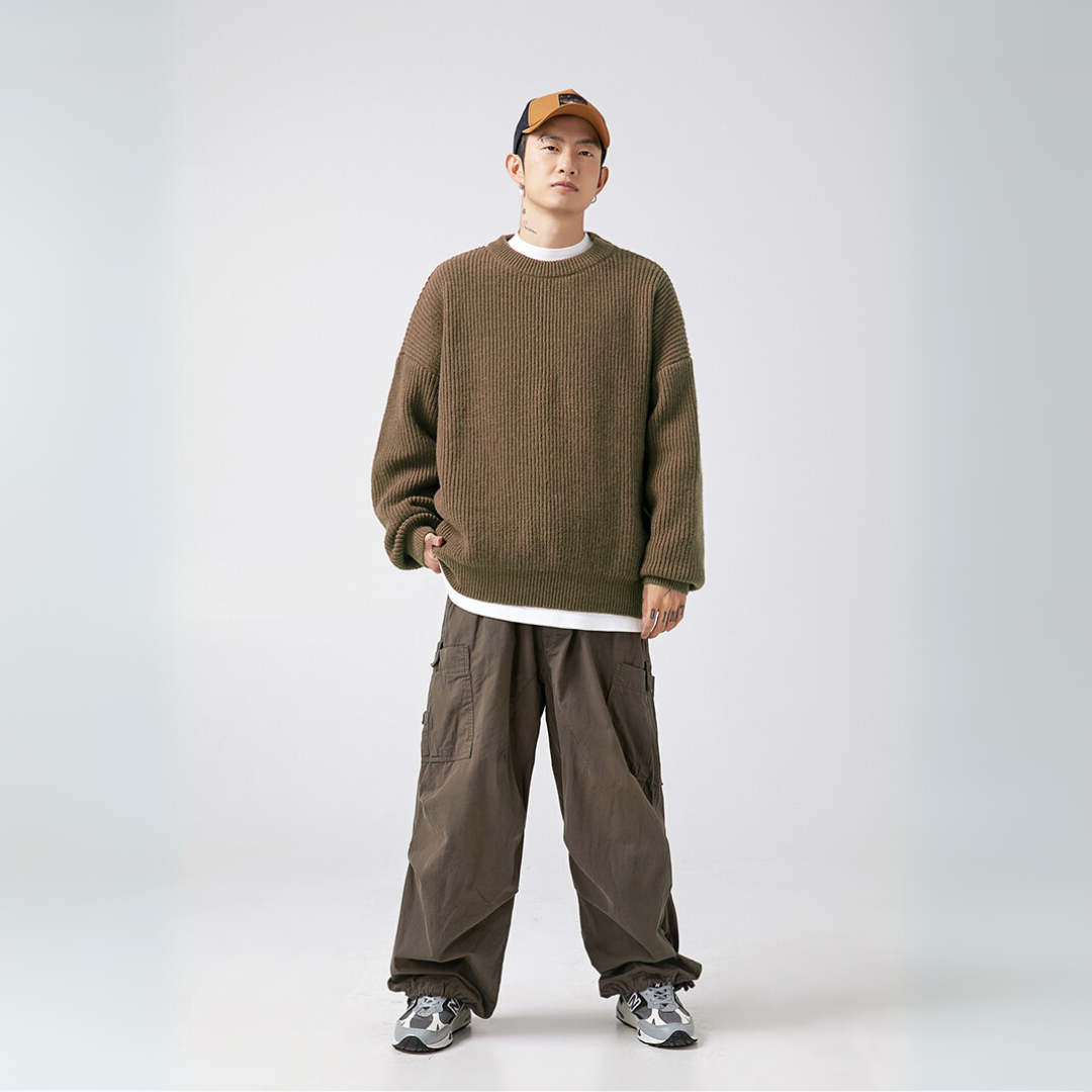 Chunky Rib Knit Oversize Sweater [DLN009]