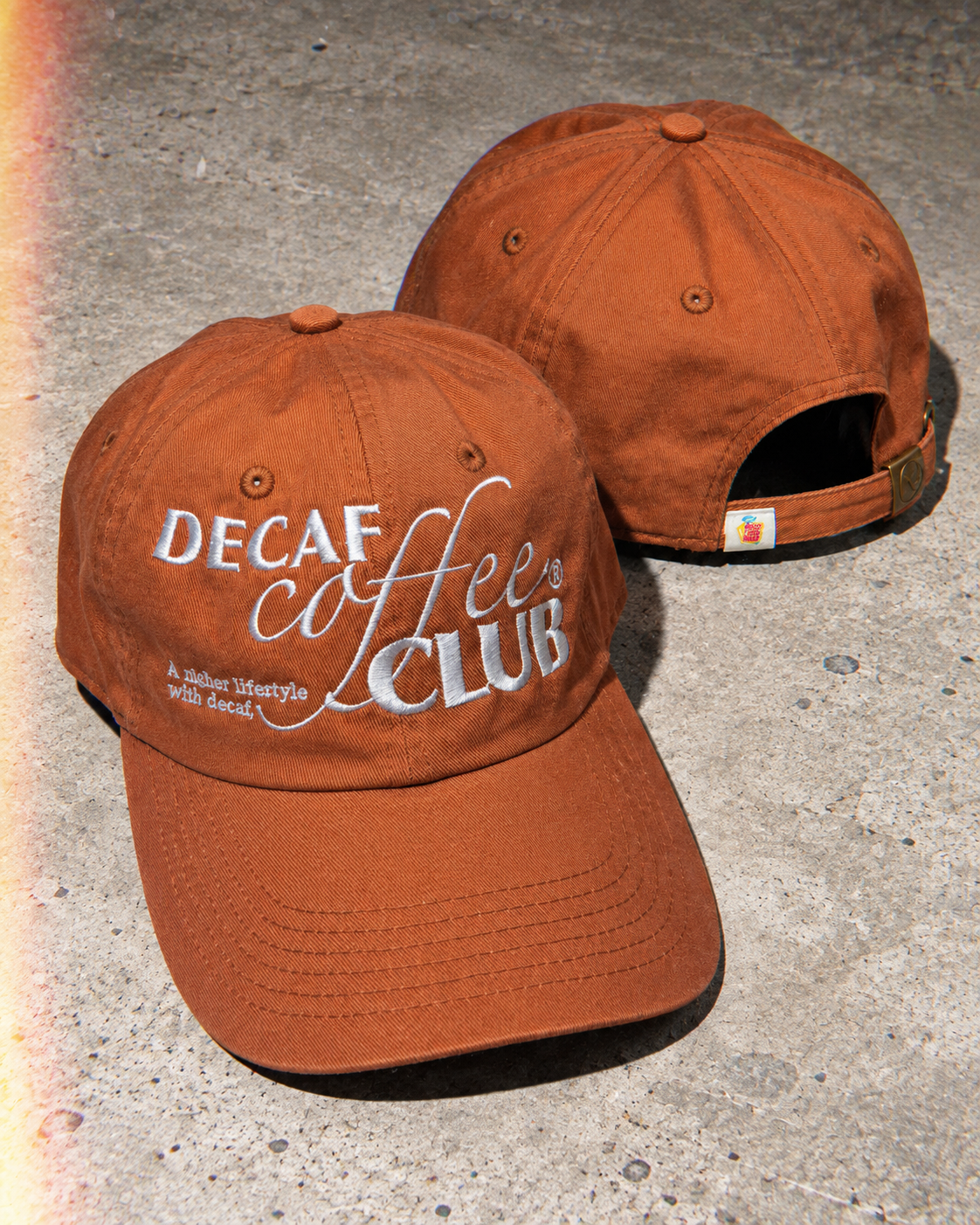 Decaf Coffee Club キャップ サイドビュー｜DAILY LIFE NOIZE