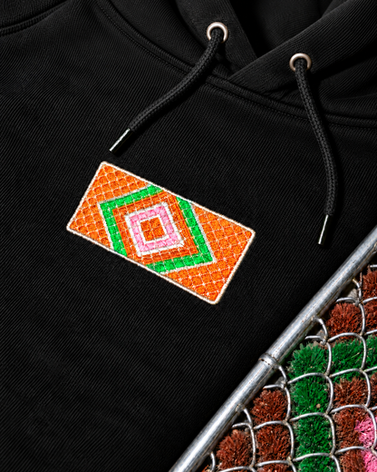 Retro Mat パーカー 刺繍ボックスロゴと昭和の玄関マット｜DAILY LIFE NOIZE