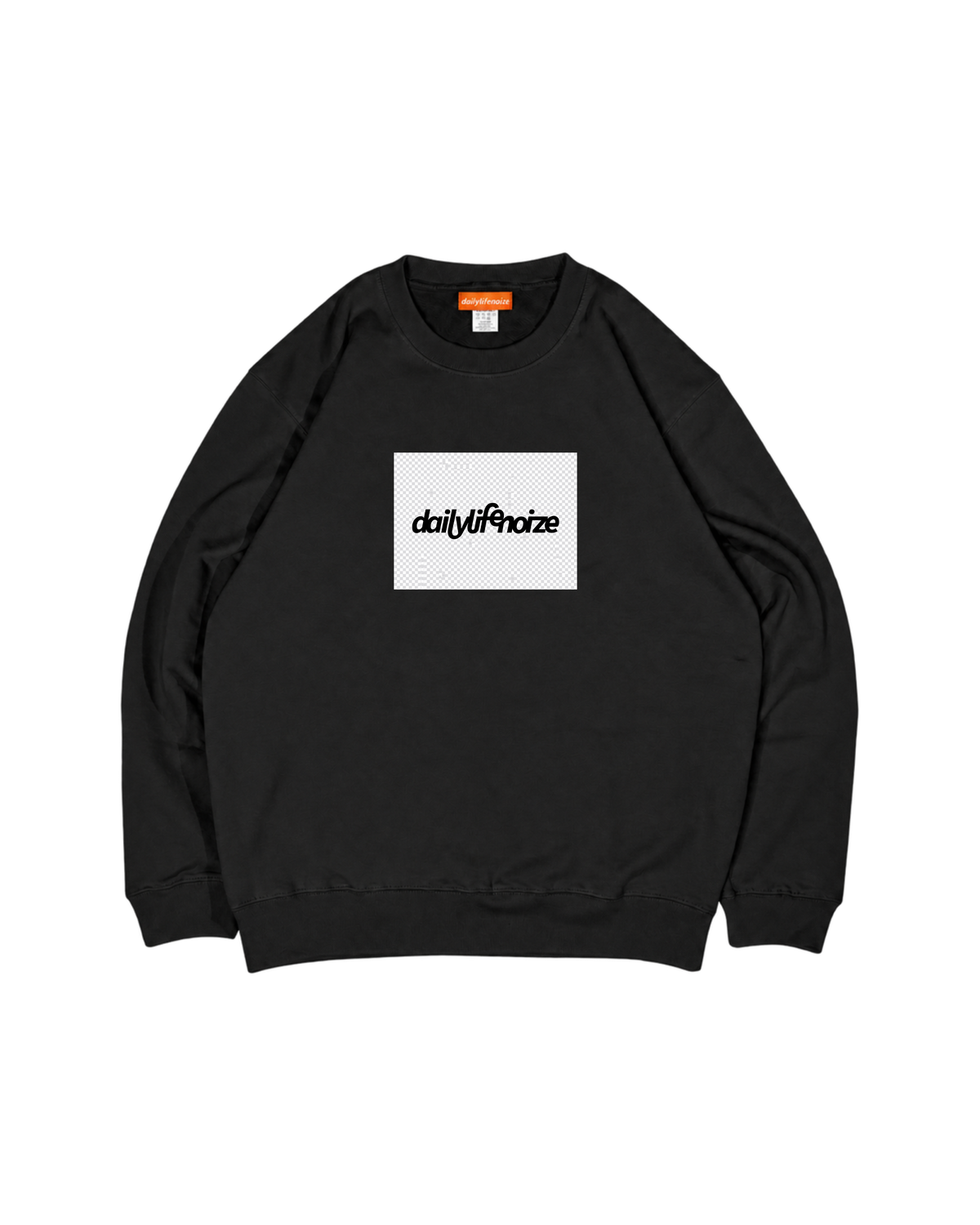 透過失敗 Fake PNG Sweat ブラック 正面の商品画像｜DAILY LIFE NOIZE