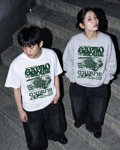 Gapao Rice 半袖Tシャツとアッシュスウェットの二人着用