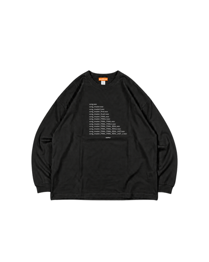 Mastering BOX LS Tee ブラックボディ WHITE (052) 新素材・正面