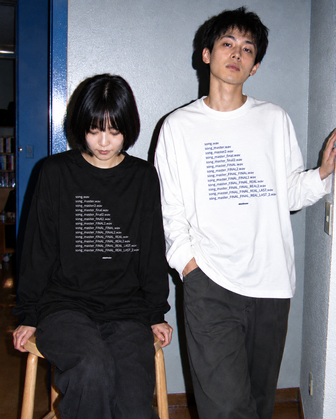 Mastering BOX LS Tee ホワイト・ブラック 全カラー着用｜DAILY LIFE NOIZE