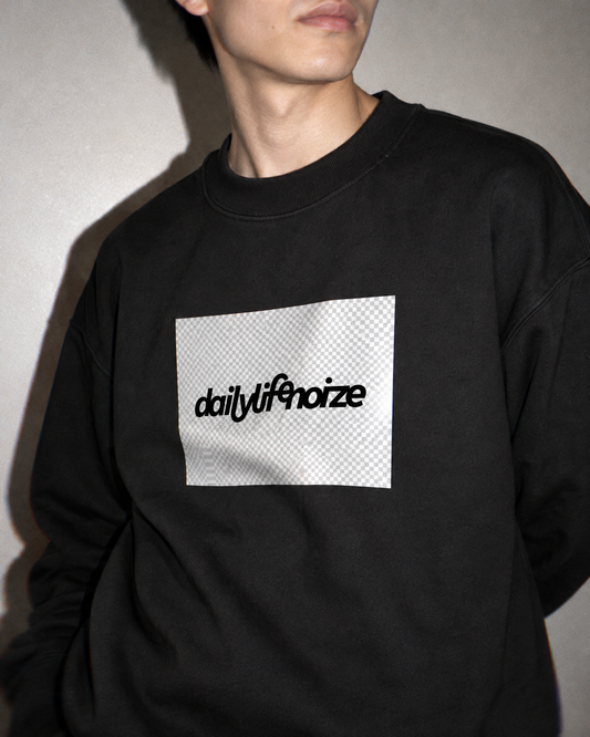 透過失敗 Fake PNG Sweat ブラック 男性着用の寄りイメージ