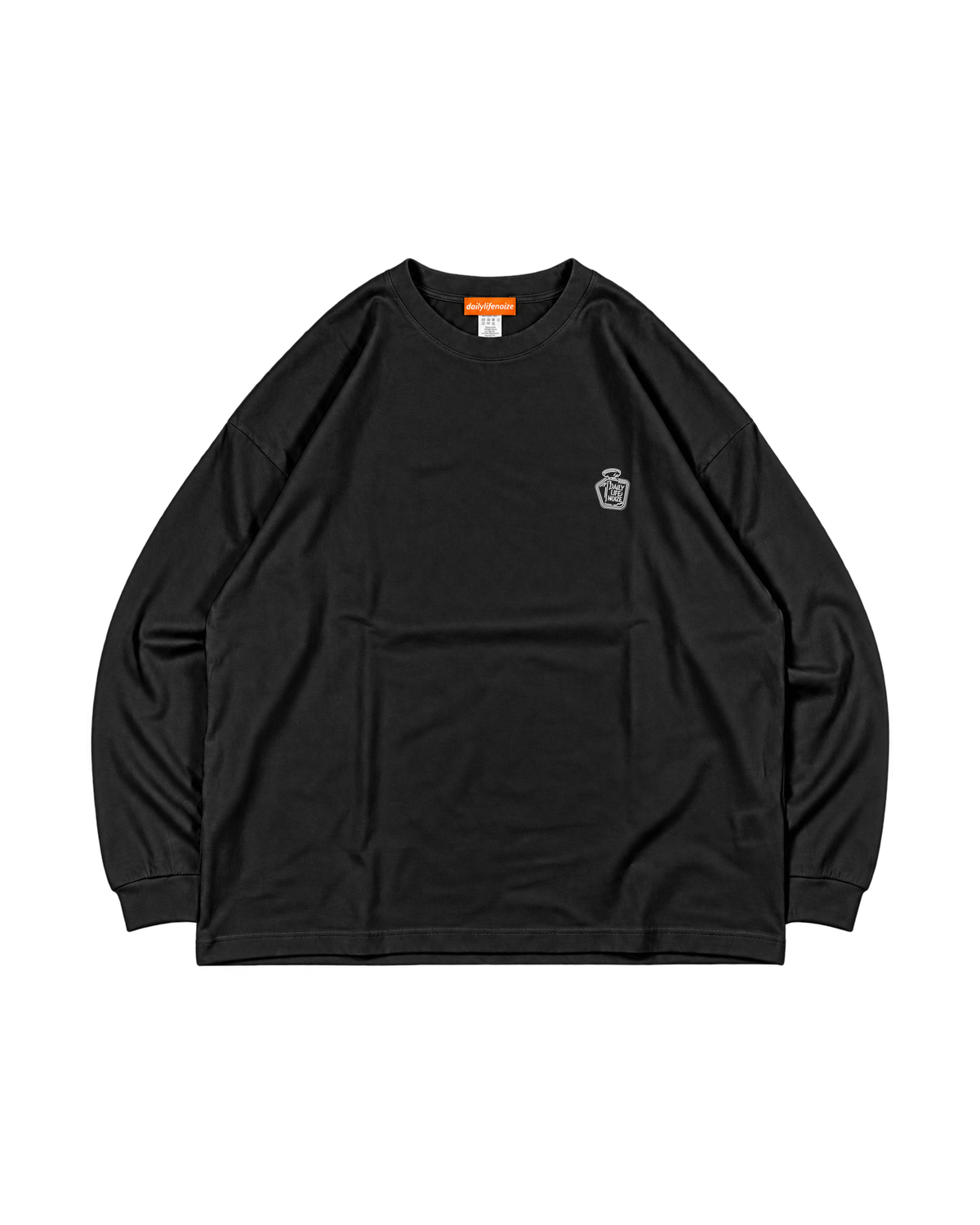 履歴書 "Uruse Shirane" BOX LS Tee ブラック｜前面・透過モックアップ