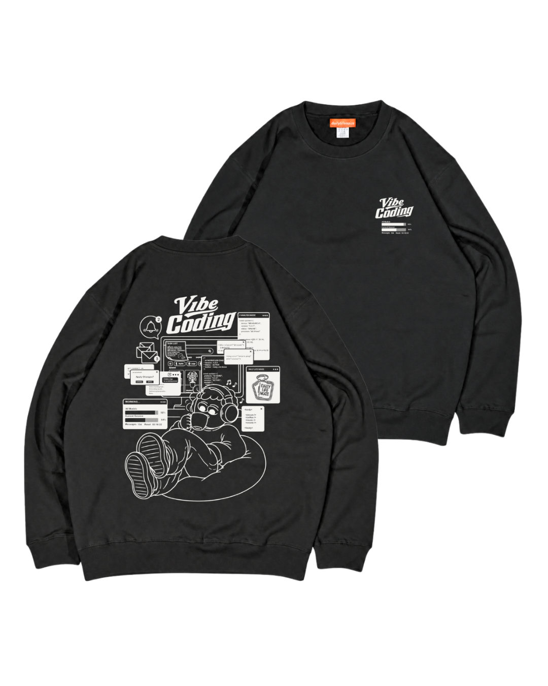 Vibe Coding Sweat ブラック・OFF WHITE 053 新ボディ 前後ペア