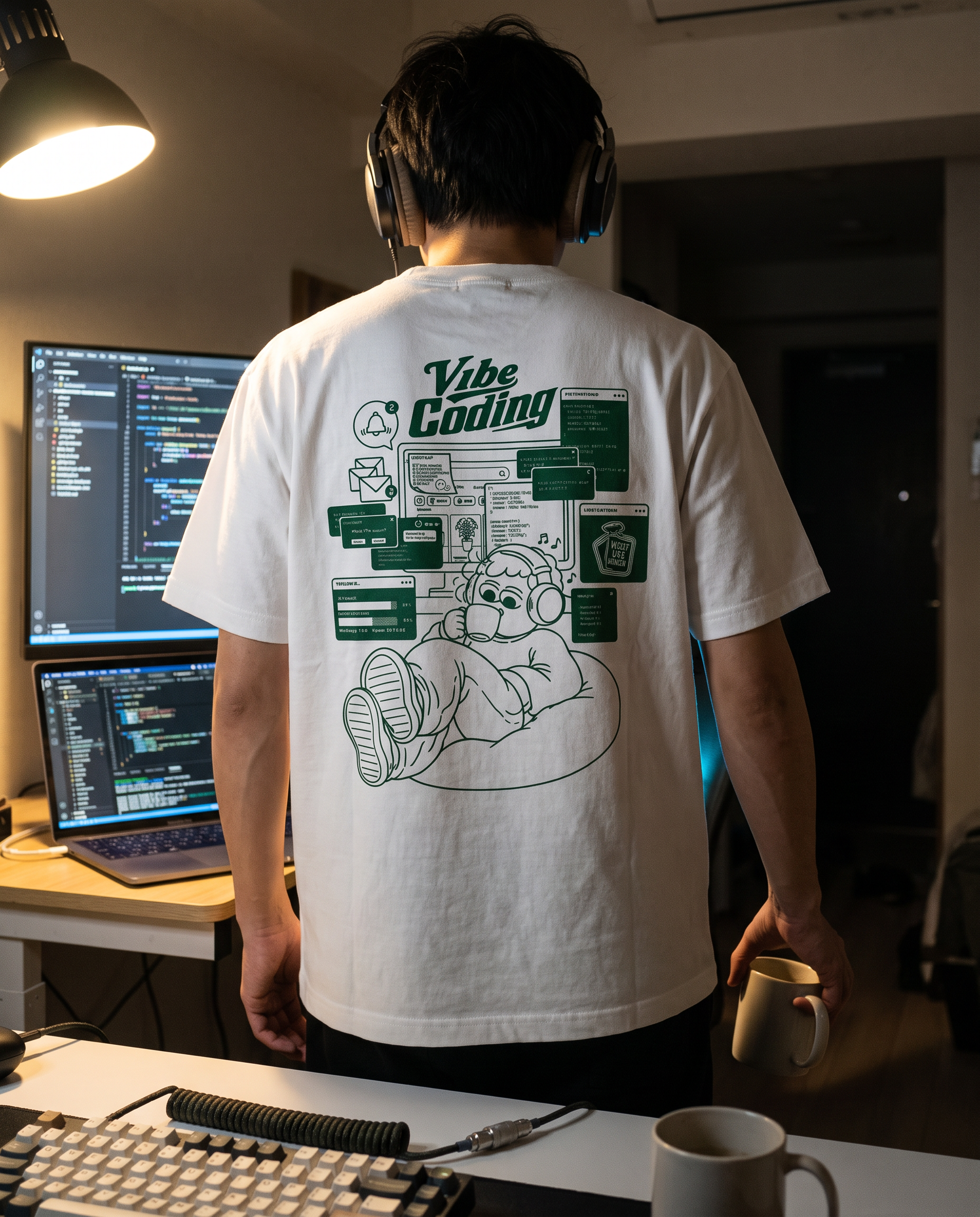 Vibe Coding Tシャツ 着用イメージ｜DAILY LIFE NOIZE